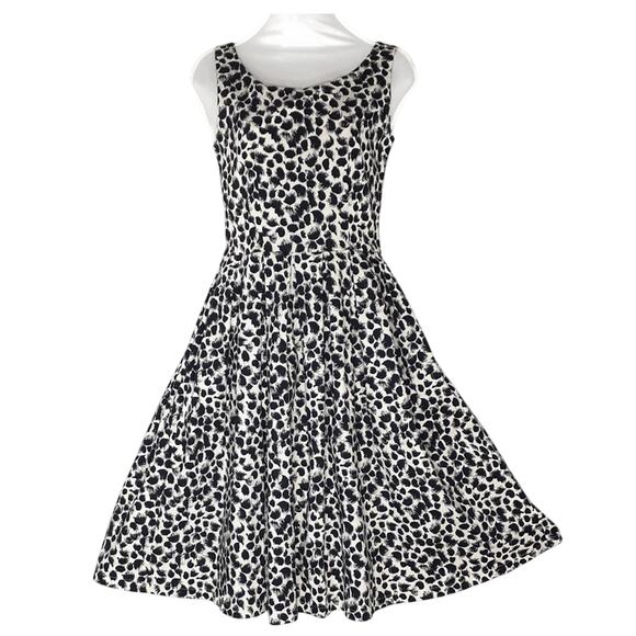 LINDY BOP Retro Rockabilly Dress SM Swing A-Line Pleated Full Animal Print - Picture 1 of 6